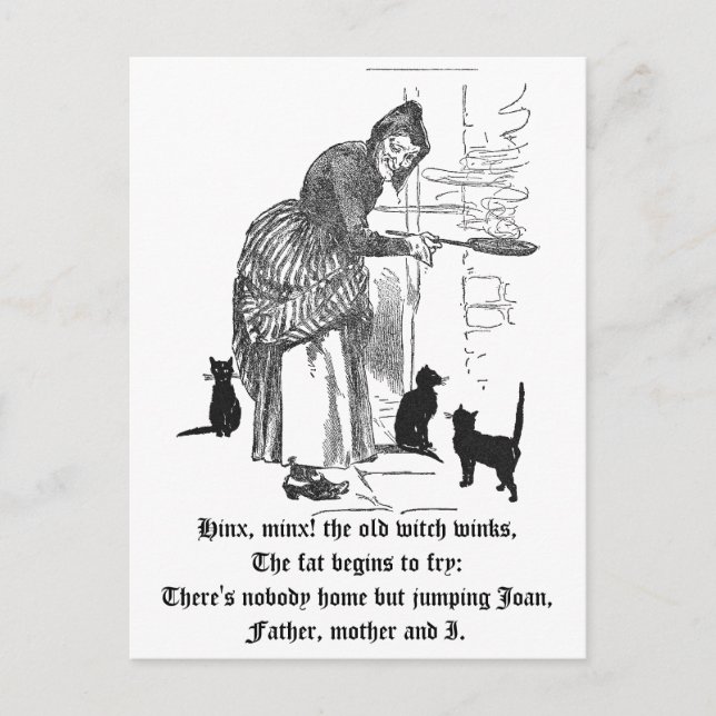 Winking Witch Nursery Rhyme Postcard (Front)