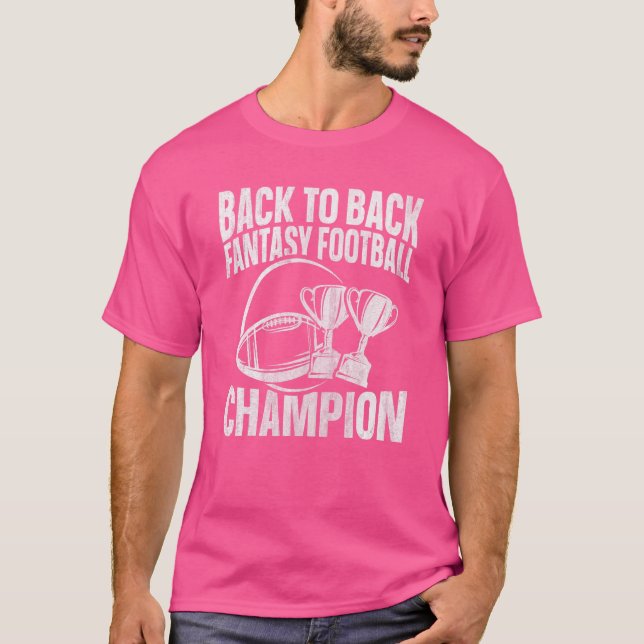 Winner 2 Times Back To Back Fantasy Football Champ T-Shirt (Front)