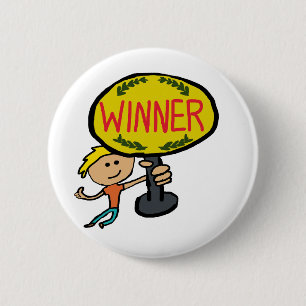 Winner 6 Cm Round Badge
