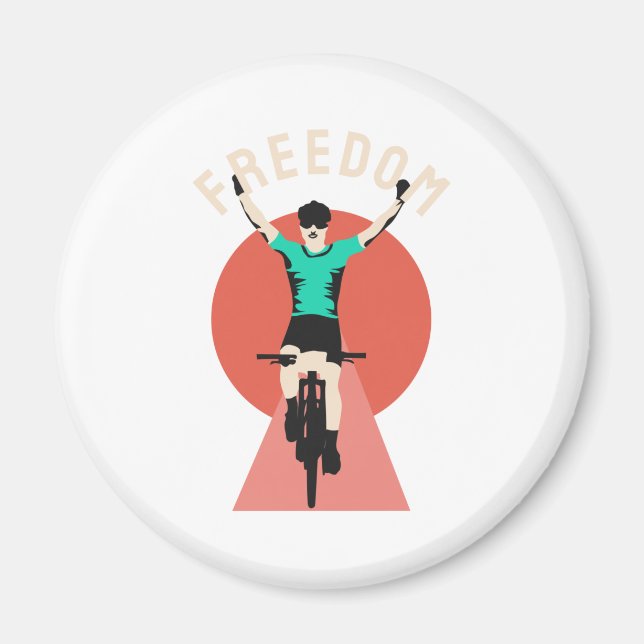 Winner Biker Retro Style Freedom Magnet (Front)