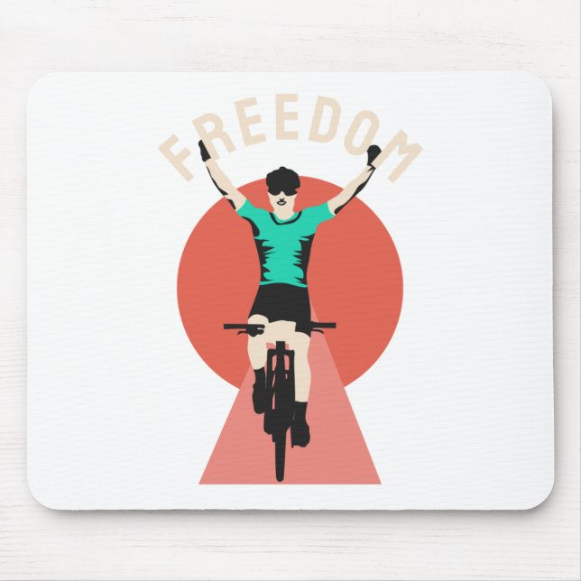 Winner Biker Retro Style Freedom Mouse Pad (Front)