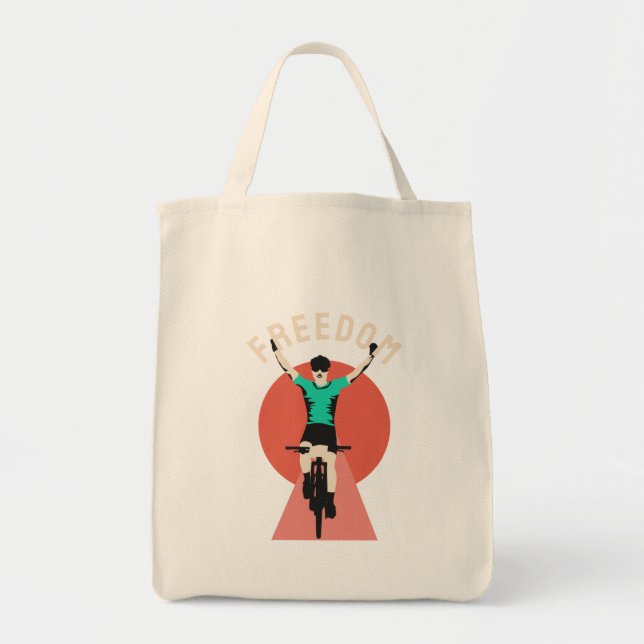 Winner Biker Retro Style Freedom Tote Bag (Front)