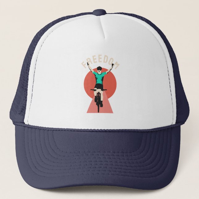 Winner Biker Retro Style Freedom Trucker Hat (Front)