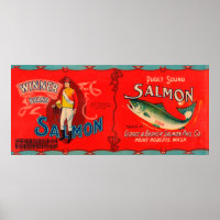 Winner Brand Salmon Label