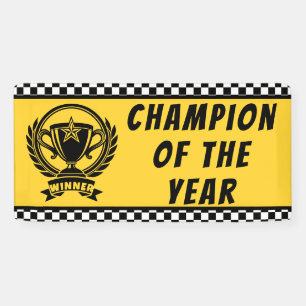 Winner Champion of the Year Banner Custom Trophy