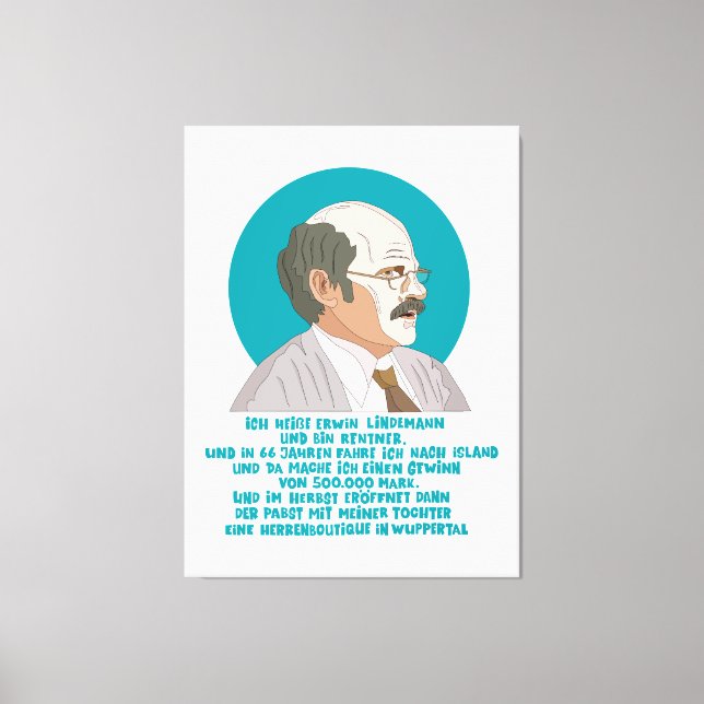 winner Erwin Lindemann - Loriot - Funny Canvas Print (Front)