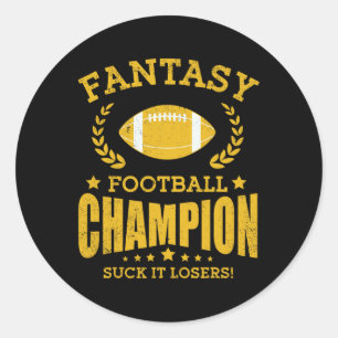 Winner Fantasy Football Champ Champion Draught Foo Classic Round Sticker