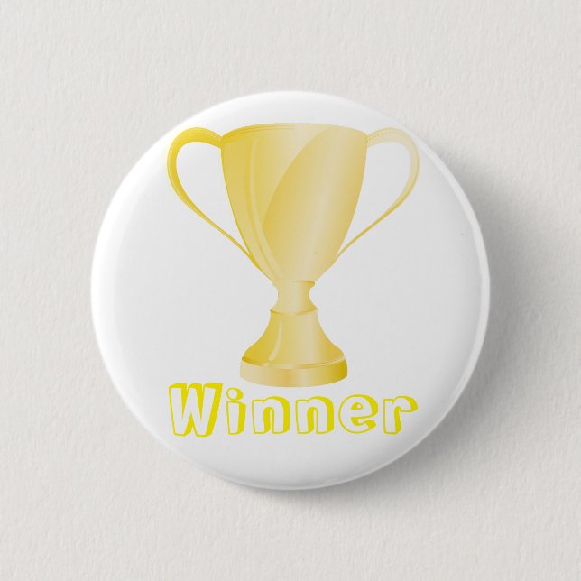 Winner golden 6 cm round badge (Front)