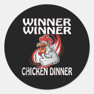 Winner Loser Video Game Chicken Dinner Game Player Classic Round Sticker