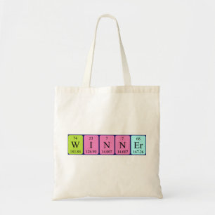 Winner periodic table name tote bag