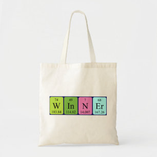 Winner periodic table name tote bag