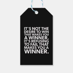 Winner - Refuse To Fail - Workout Motivational Gift Tags