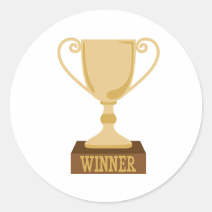 Winner Trophy Classic Round Sticker