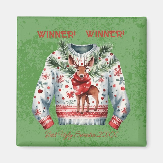 Winner! Winner! Best Ugly Sweater of 20xx Magnet (Front)