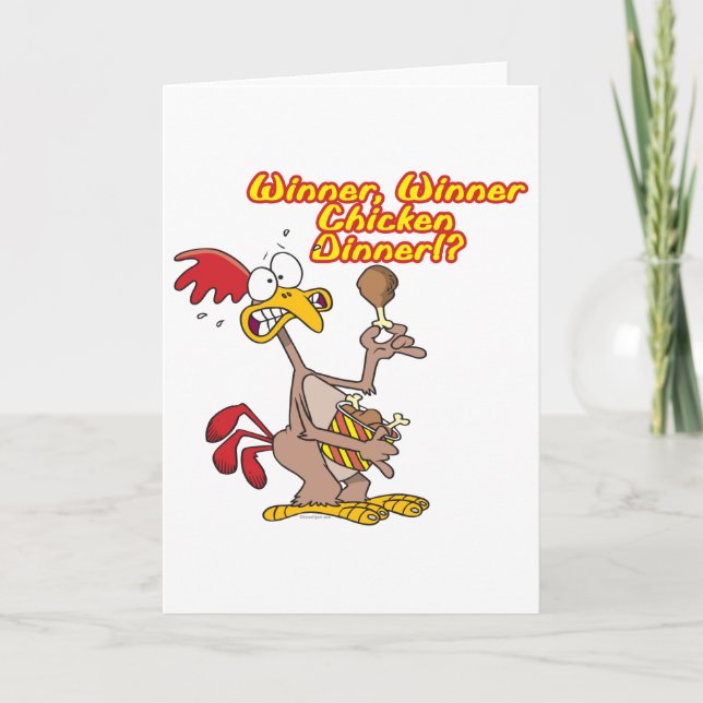 winner winner chicken dinner irony humour card (Front)