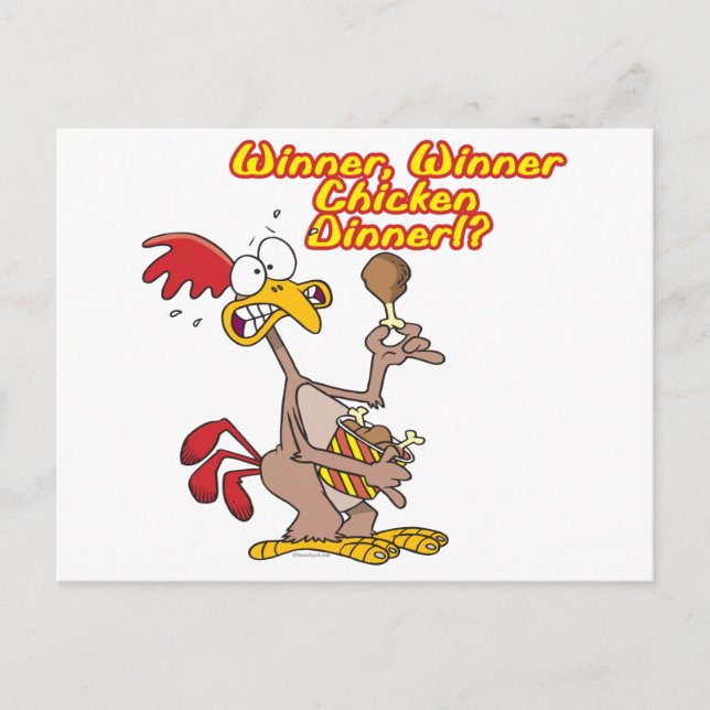 winner winner chicken dinner irony humour postcard (Front)