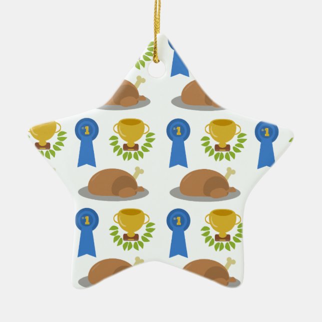Winner Winner Chicken Dinner Pattern Ceramic Tree Decoration (Front)