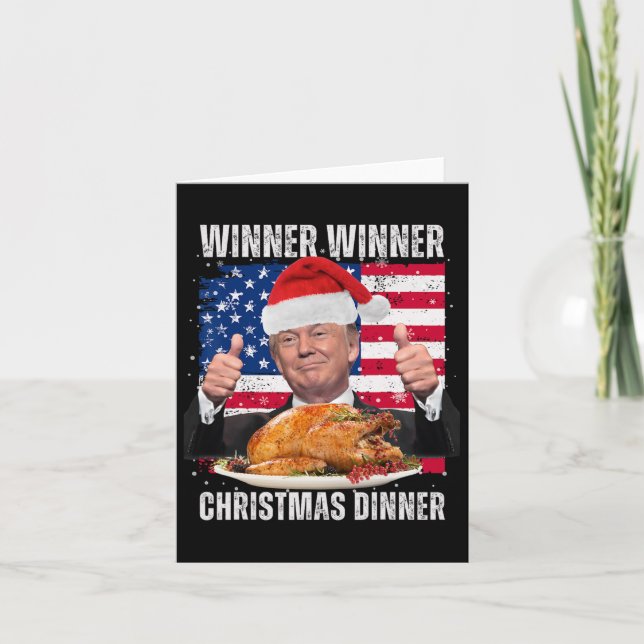 Winner Winner Christmas Dinner Humour Funny Trump  Card (Front)