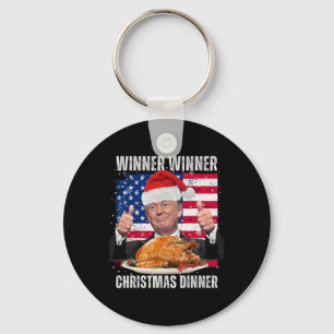 Winner Winner Christmas Dinner Humour Funny Trump  Key Ring