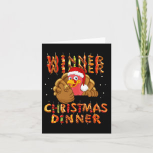 Winner Winner Christmas Dinner Santa Claus Trump T Card