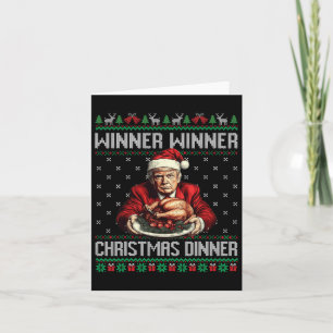 Winner Winner Christmas Dinner Santa Trump Ugly Sw Card
