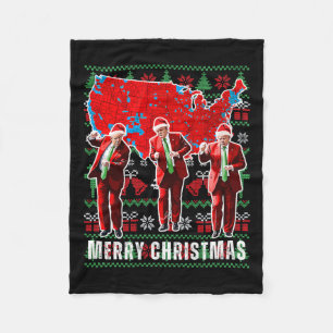 Winner Winner Christmas Dinner Santa Trump Ugly Sw Fleece Blanket