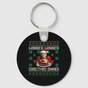 Winner Winner Christmas Dinner Santa Trump Ugly Sw Key Ring