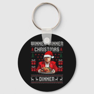 Winner Winner Christmas Dinner Santa Trump Ugly Sw Key Ring