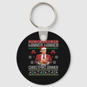Winner Winner Christmas Dinner Santa Trump Ugly Sw Key Ring