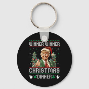 Winner Winner Christmas Dinner Santa Trump Ugly Sw Key Ring