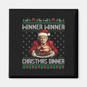 Winner Winner Christmas Dinner Santa Trump Ugly Sw Magnet