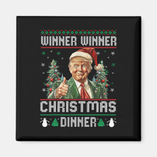 Winner Winner Christmas Dinner Santa Trump Ugly Sw Magnet