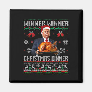 Winner Winner Christmas Dinner Santa Trump Ugly Sw Magnet