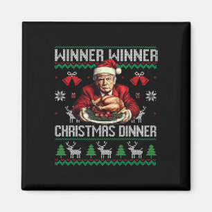 Winner Winner Christmas Dinner Santa Trump Ugly Sw Magnet