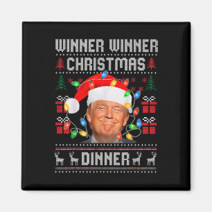 Winner Winner Christmas Dinner Santa Trump Ugly Sw Magnet