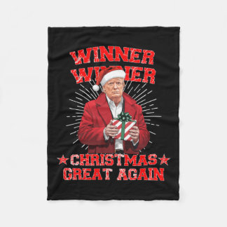Winner Winner Christmas Great Again Trump Funny Hu Fleece Blanket