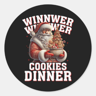 Winner Winner Cookies Dinner Santa Funny Trump Chr Classic Round Sticker