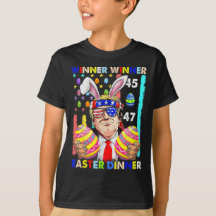 Winner Winner Easter Dinner Easter Trump Funny Eas T-Shirt