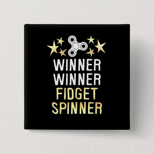 Winner Winner Fidget Spinner 15 Cm Square Badge (Front)
