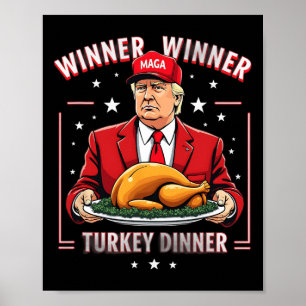 Winner Winner Turkey Dinner Donald Trump Christmas Poster