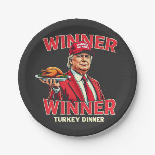 Winner Winner Turkey Dinner Trump Thanksgiving Paper Plate