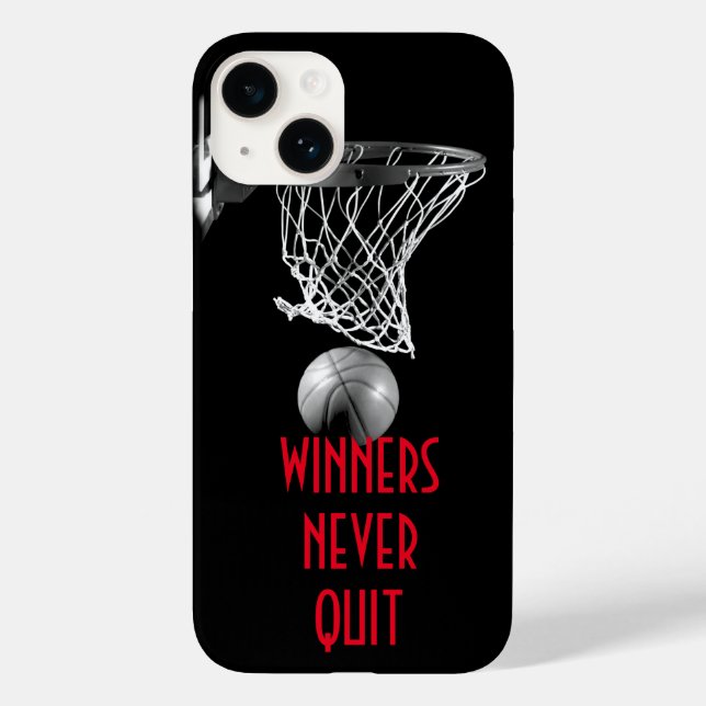 Winners Never Quit Basketball Case-Mate iPhone Case (Back)
