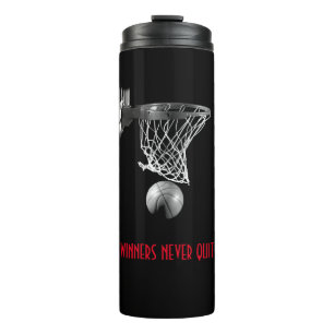 Winners Never Quit Basketball Thermal Tumbler