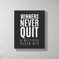 Winners Never Quit | Motivational Quote Wall Art