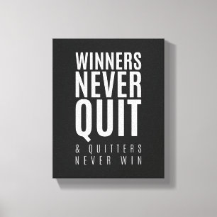 Winners Never Quit Motivational Quote Wall Art