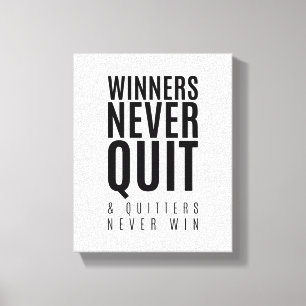 Winners Never Quit Motivational Wall Art Canvas