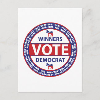Winners Vote Democrat Postcard