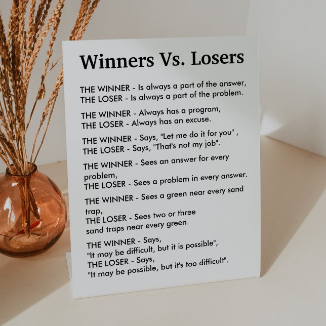 Winners Vs Losers Pedestal Sign (Creator Uploaded)