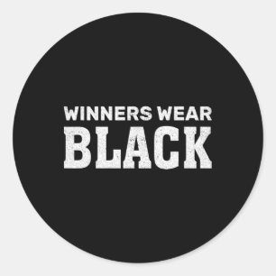 Winners Wear Black Team Spirit Game Competition Ca Classic Round Sticker