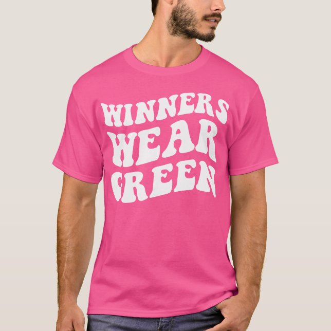 Winners Wear Green Team Colour War Camp Game Compe T-Shirt (Front)